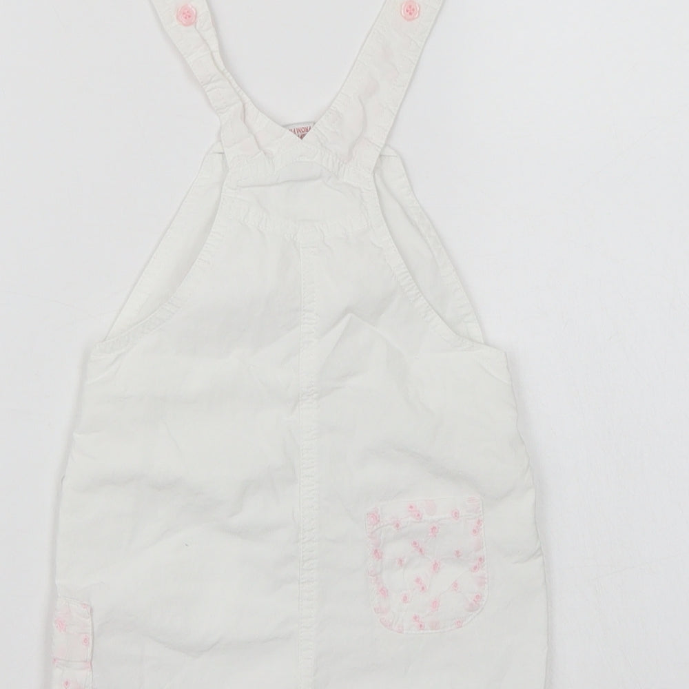 NEXT Girls White Floral  Dungaree One-Piece Size 3-6 Months