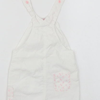 NEXT Girls White Floral  Dungaree One-Piece Size 3-6 Months