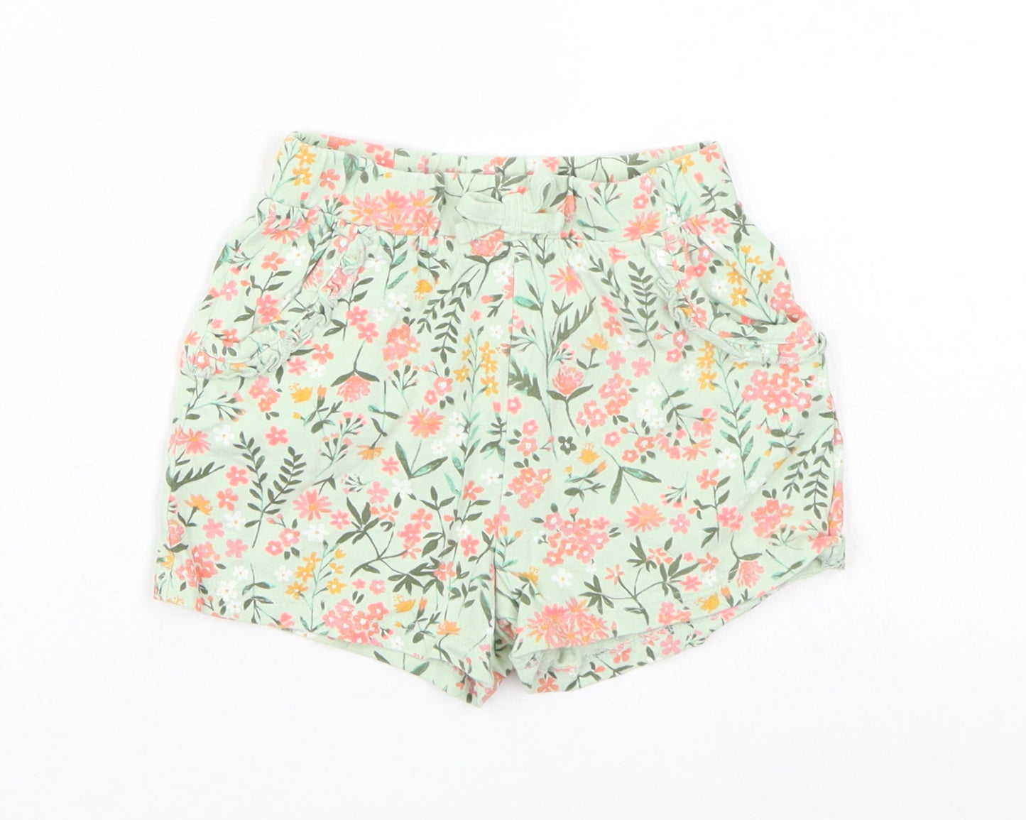 George Girls Green Floral  Bermuda Shorts Size 2 Years