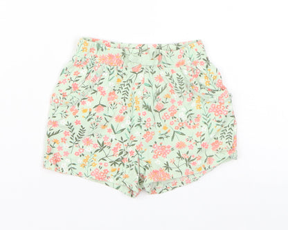 George Girls Green Floral  Bermuda Shorts Size 2 Years