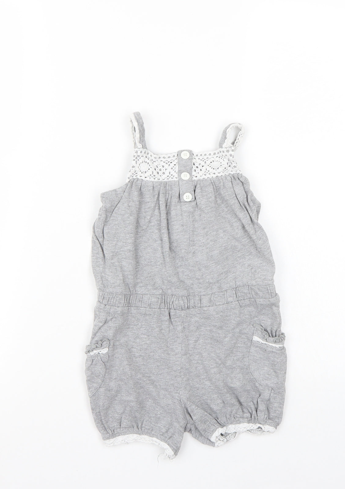 Preworn Girls Grey   Playsuit One-Piece Size 4 Years