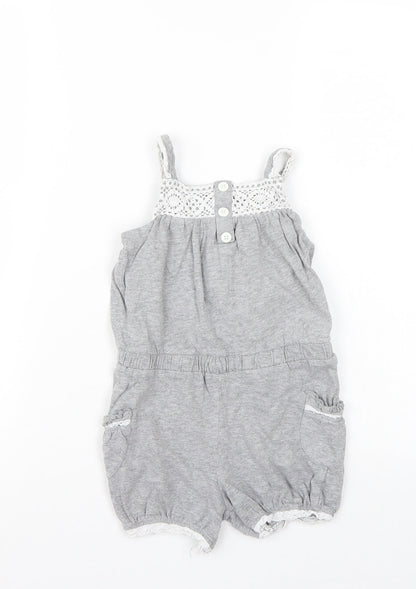 Preworn Girls Grey   Playsuit One-Piece Size 4 Years