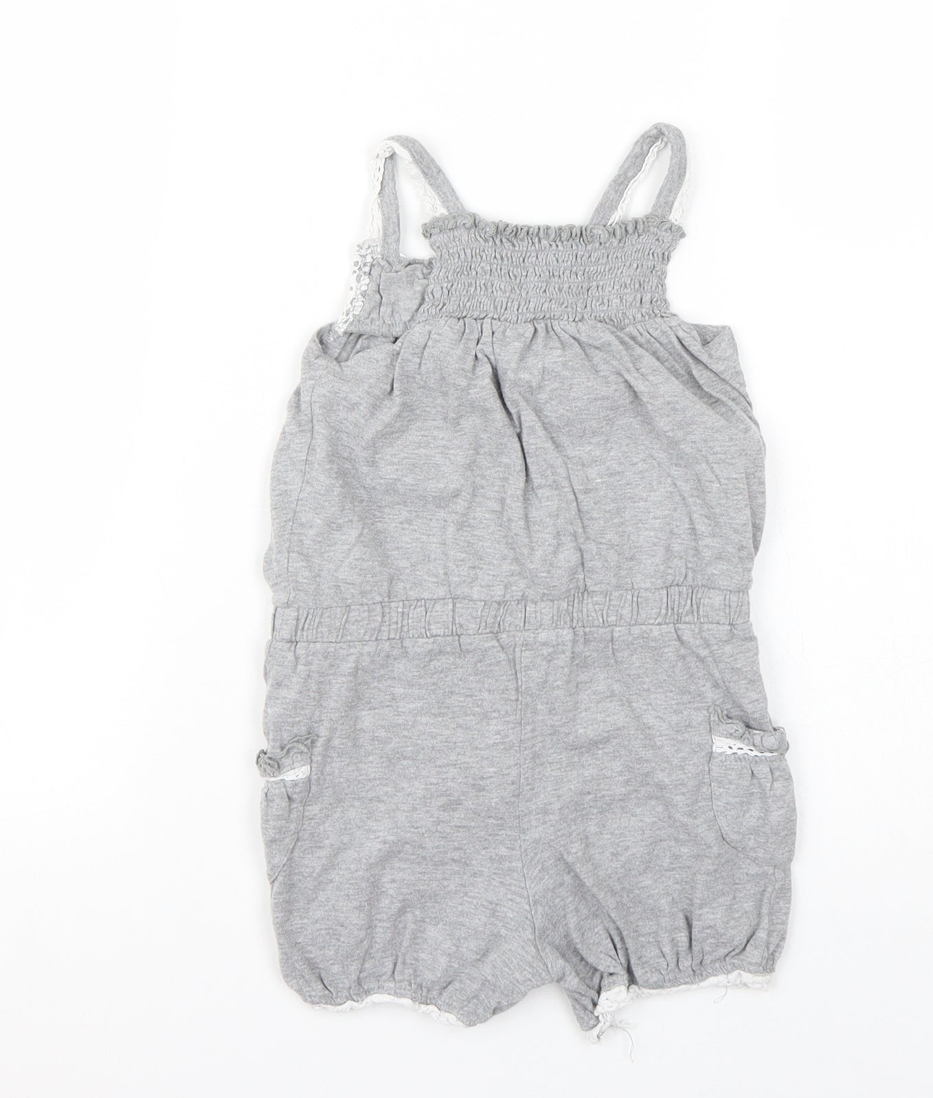 Preworn Girls Grey   Playsuit One-Piece Size 4 Years