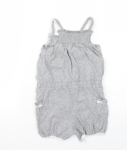 Preworn Girls Grey   Playsuit One-Piece Size 4 Years