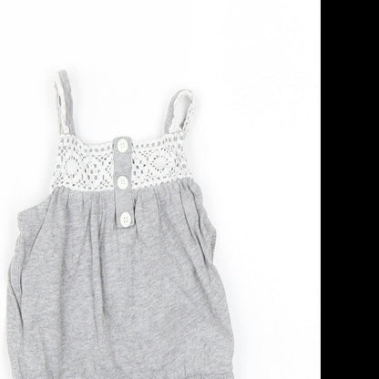 Preworn Girls Grey   Playsuit One-Piece Size 4 Years