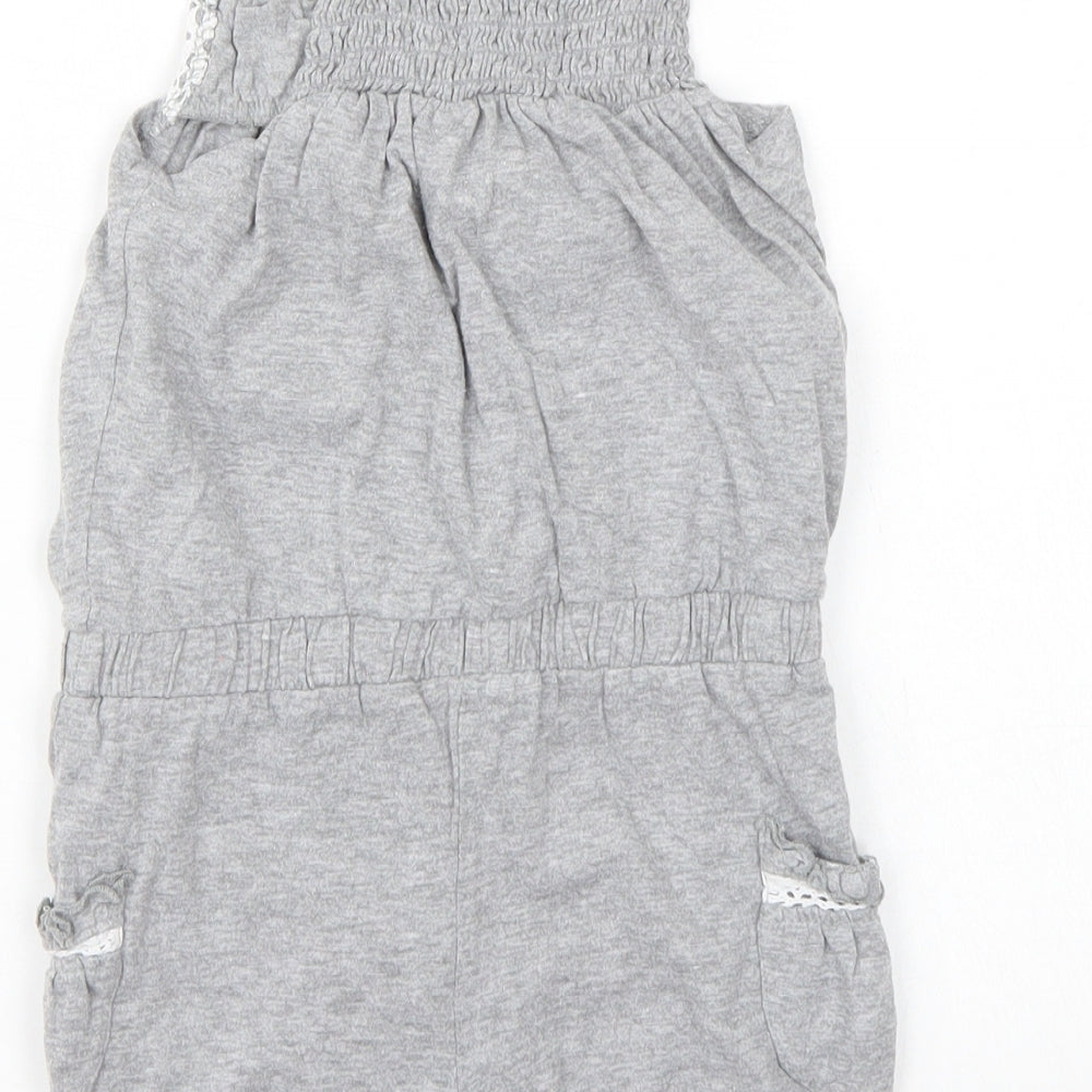 Preworn Girls Grey   Playsuit One-Piece Size 4 Years