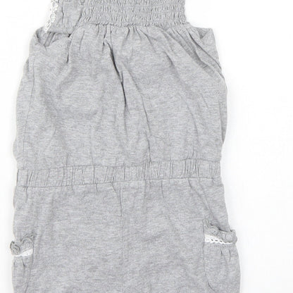 Preworn Girls Grey   Playsuit One-Piece Size 4 Years