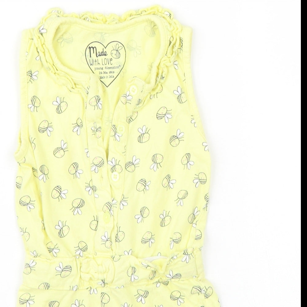 Young Dimension Girls Yellow   Playsuit One-Piece Size 2 Years