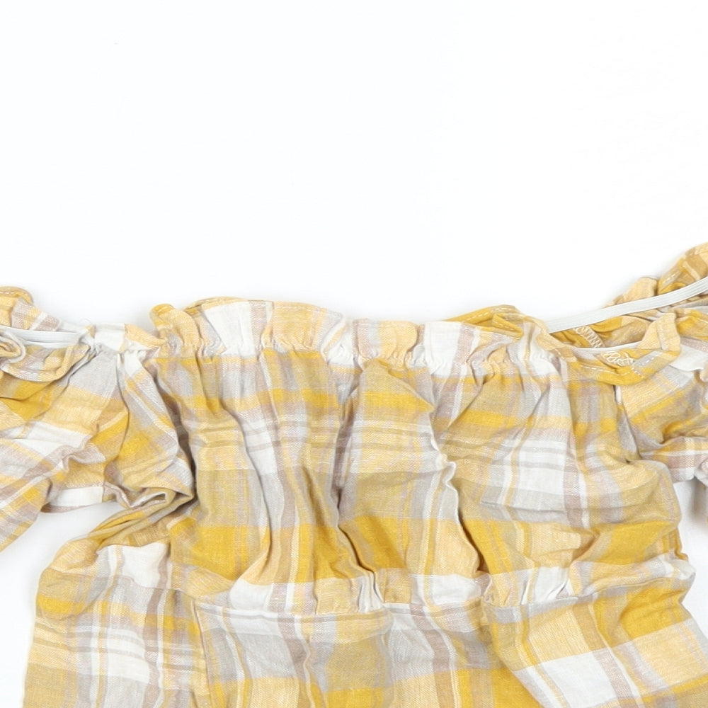 Womens UK Size 8 Newlook Yellow Basic Blouse