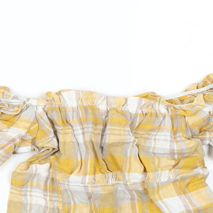 Womens UK Size 8 Newlook Yellow Basic Blouse
