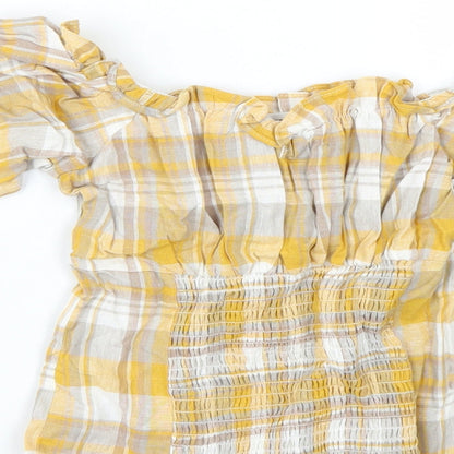 Womens UK Size 8 Newlook Yellow Basic Blouse