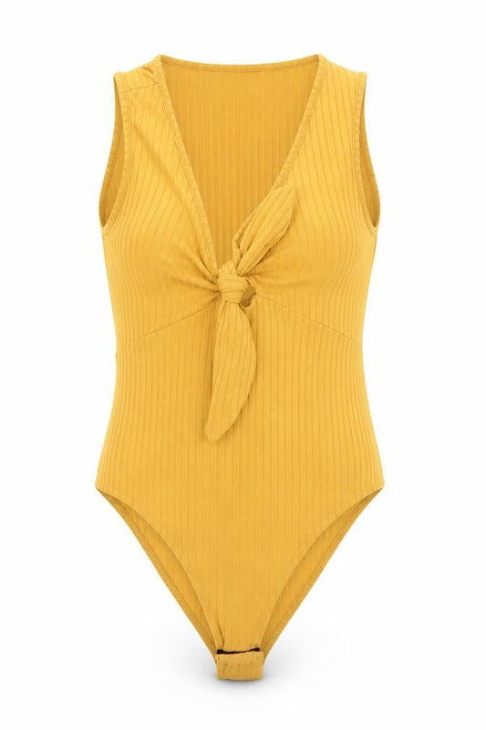 Womens UK Size 8 Newlook One-Piece Yellow Bodysuit