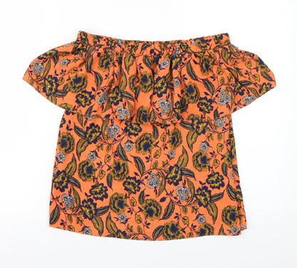 Womens UK Size 8 Peacocks Orange Basic Blouse