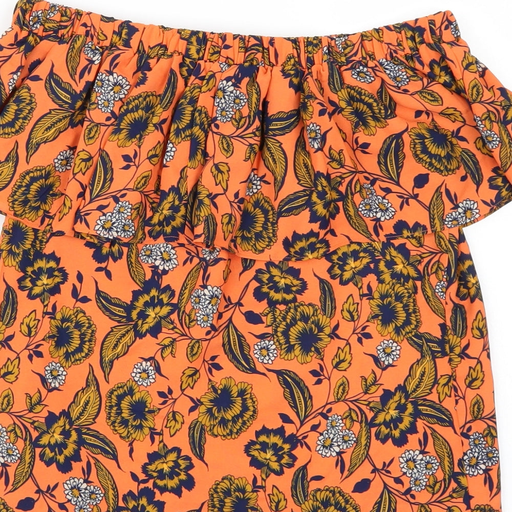 Womens UK Size 8 Peacocks Orange Basic Blouse