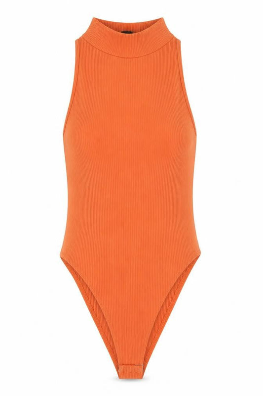 Womens UK Size 6 Newlook One-Piece Orange Bodysuit