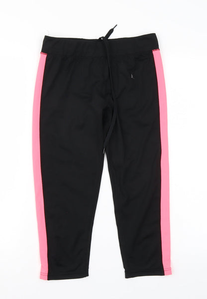 Womens UK Size 10 Workout Regular Fit Sweatpants Black Trousers