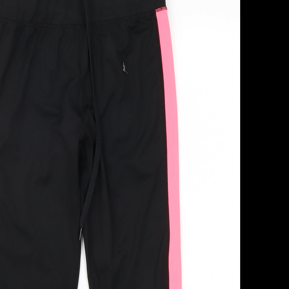 Womens UK Size 10 Workout Regular Fit Sweatpants Black Trousers