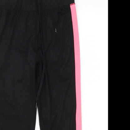 Womens UK Size 10 Workout Regular Fit Sweatpants Black Trousers