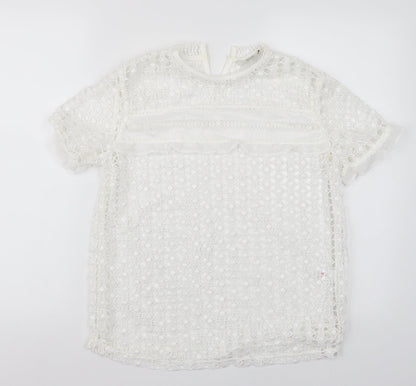 Womens UK Size 8 George White Basic T-Shirt