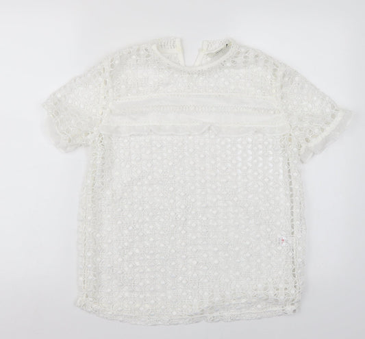 Womens UK Size 8 George White Basic T-Shirt