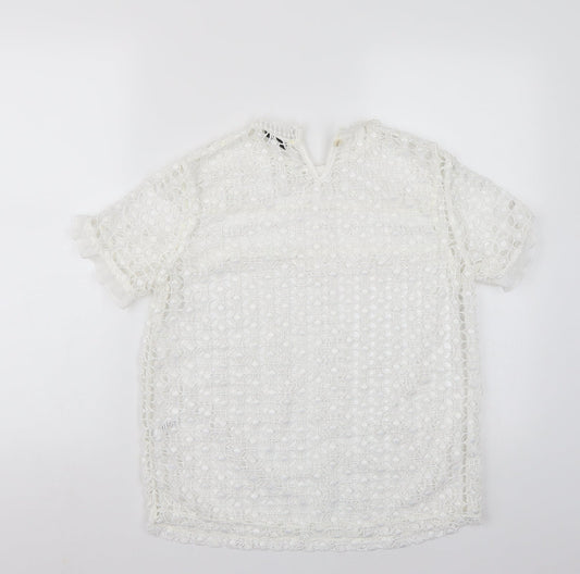 Womens UK Size 8 George White Basic T-Shirt