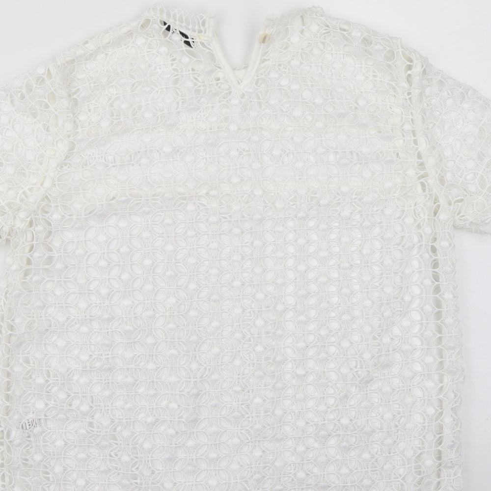Womens UK Size 8 George White Basic T-Shirt