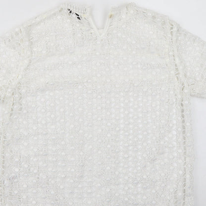 Womens UK Size 8 George White Basic T-Shirt