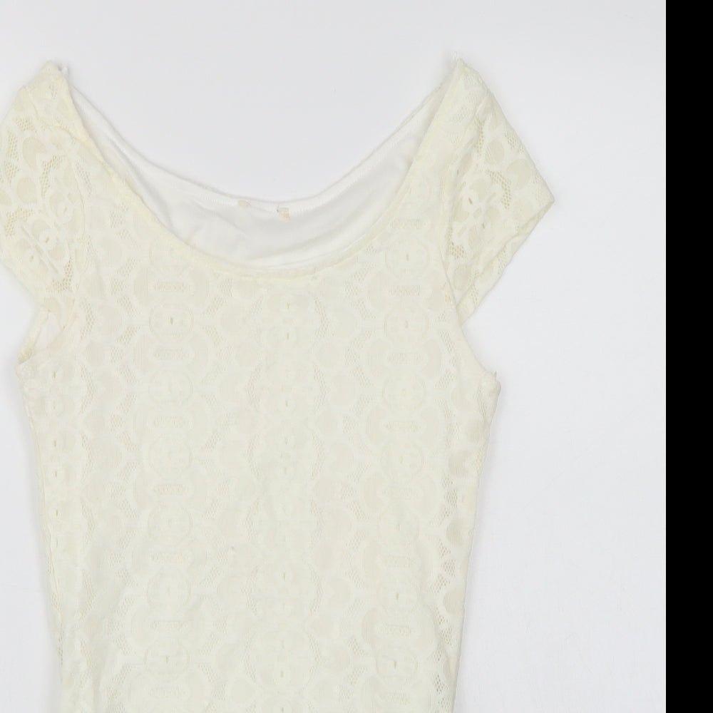Riverisland Womens Ivory   Bodysuit One-Piece Size 6