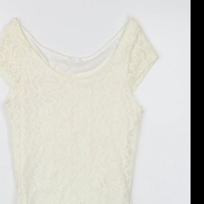 Riverisland Womens Ivory   Bodysuit One-Piece Size 6