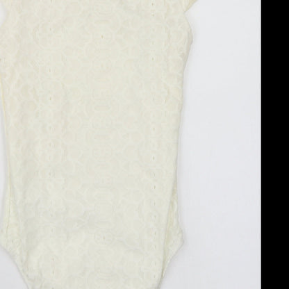 Riverisland Womens Ivory   Bodysuit One-Piece Size 6