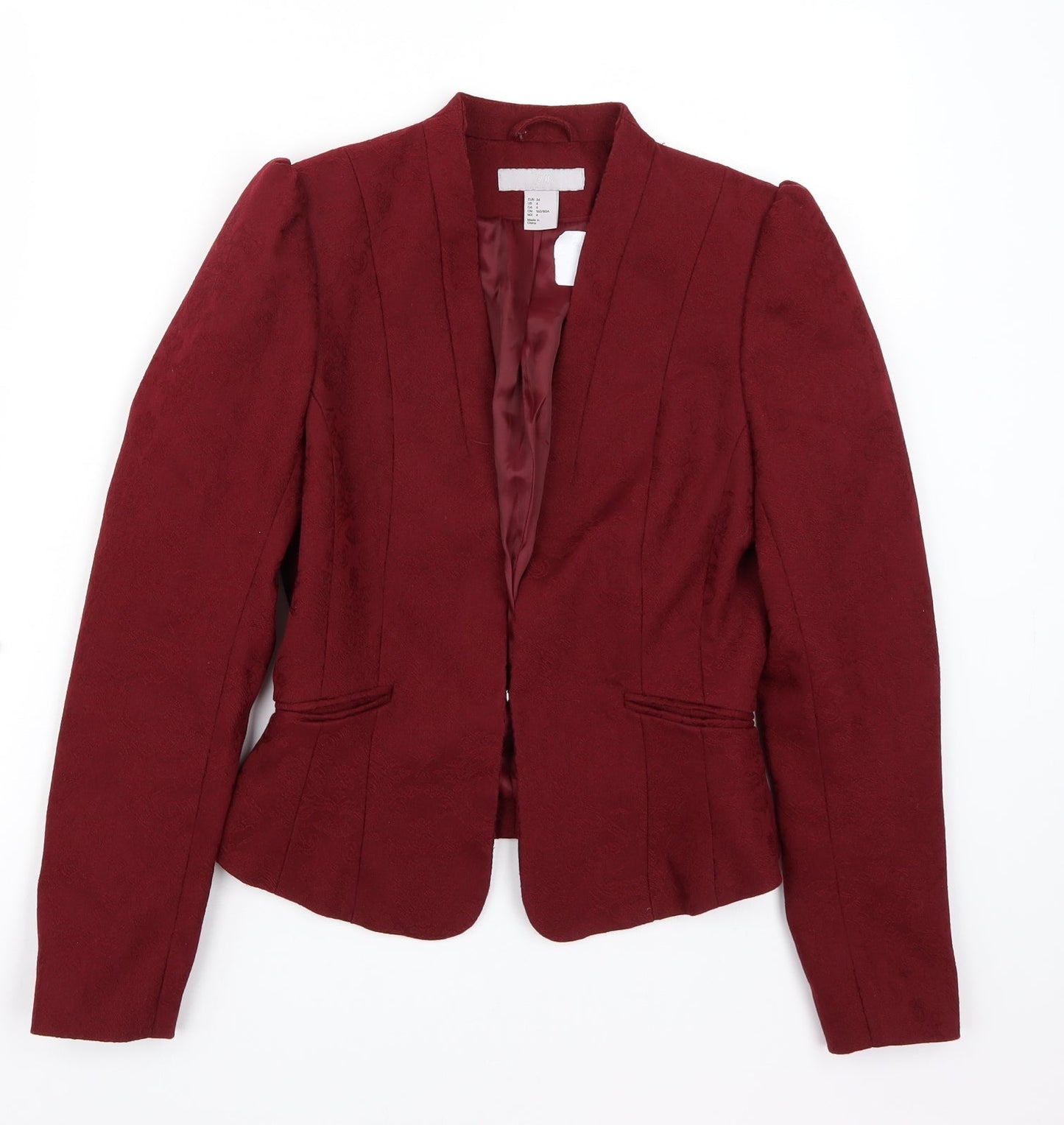 H&M Womens Red   Jacket Blazer Size 4