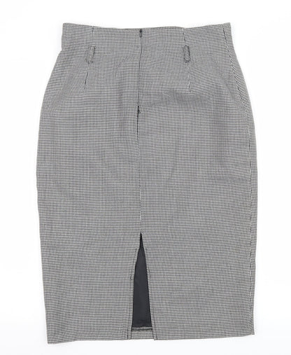 F&F Womens Black Houndstooth  Straight & Pencil Skirt Size 28 in