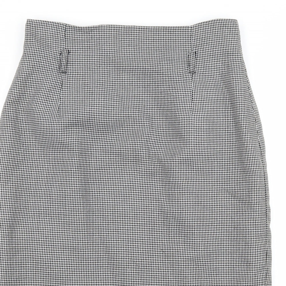 F&F Womens Black Houndstooth  Straight & Pencil Skirt Size 28 in