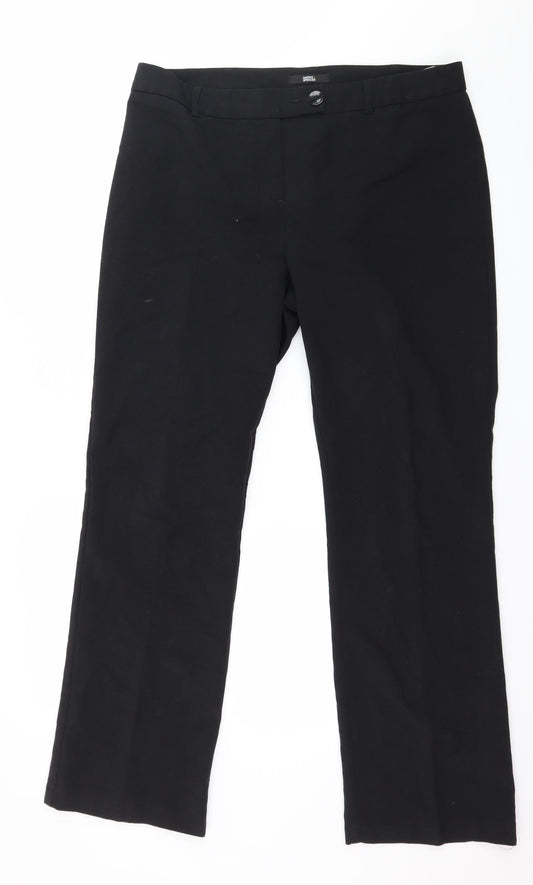 Womens UK Size 14 Marks and Spencer Regular Fit  Black Trousers