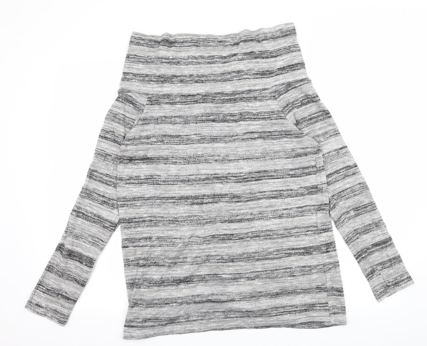Papaya Womens Grey Striped Knit Pullover Jumper Size 14
