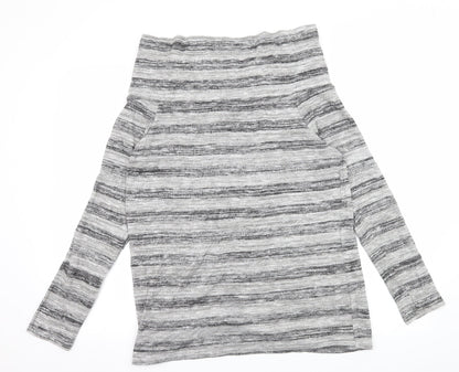 Papaya Womens Grey Striped Knit Pullover Jumper Size 14