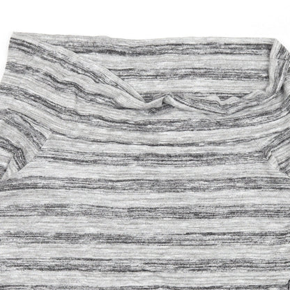 Papaya Womens Grey Striped Knit Pullover Jumper Size 14