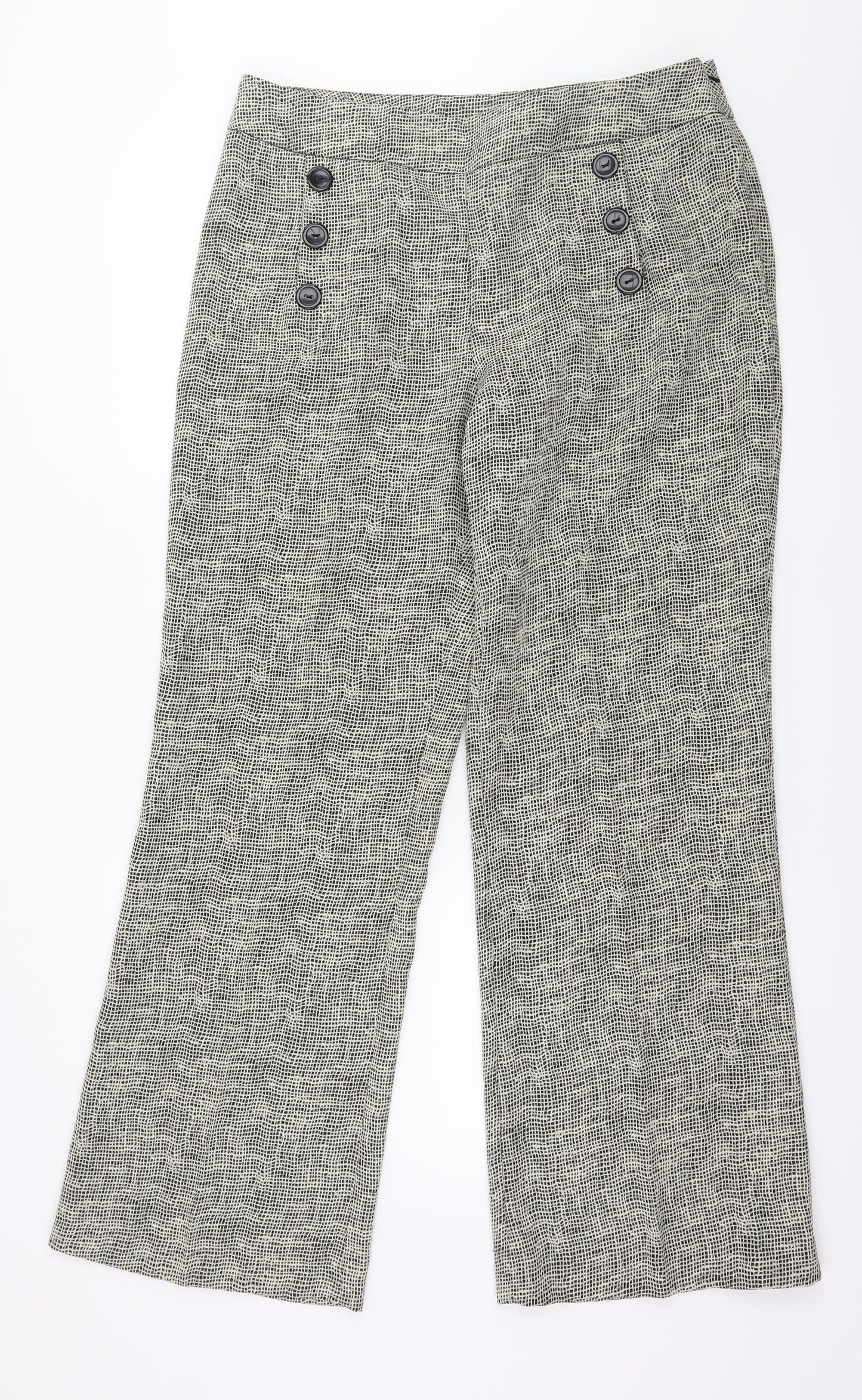 Satsuma Womens Beige Geometric  Trousers  Size 16 L30 in