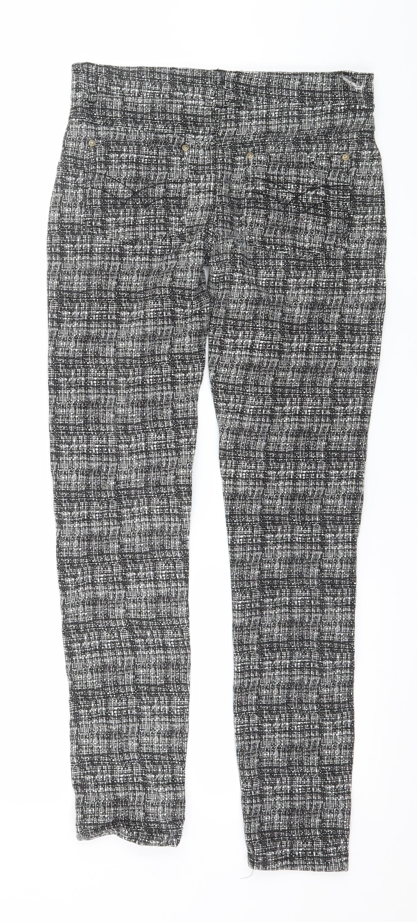 Golddigga Womens Black Geometric  Jegging Trousers Size 10 L27 in