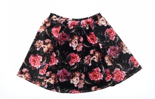Womens UK Size 8 River Island Flare Velour Skirt