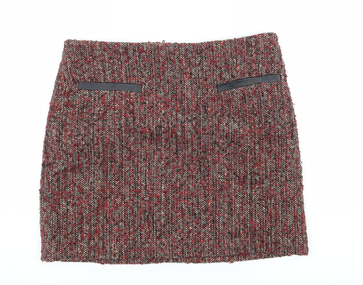 Preowrn Womens Red  Rayon A-Line Skirt Size 30 in