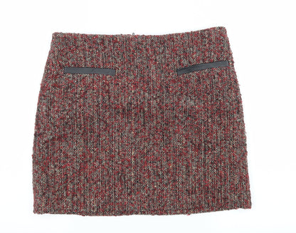 Preowrn Womens Red  Rayon A-Line Skirt Size 30 in