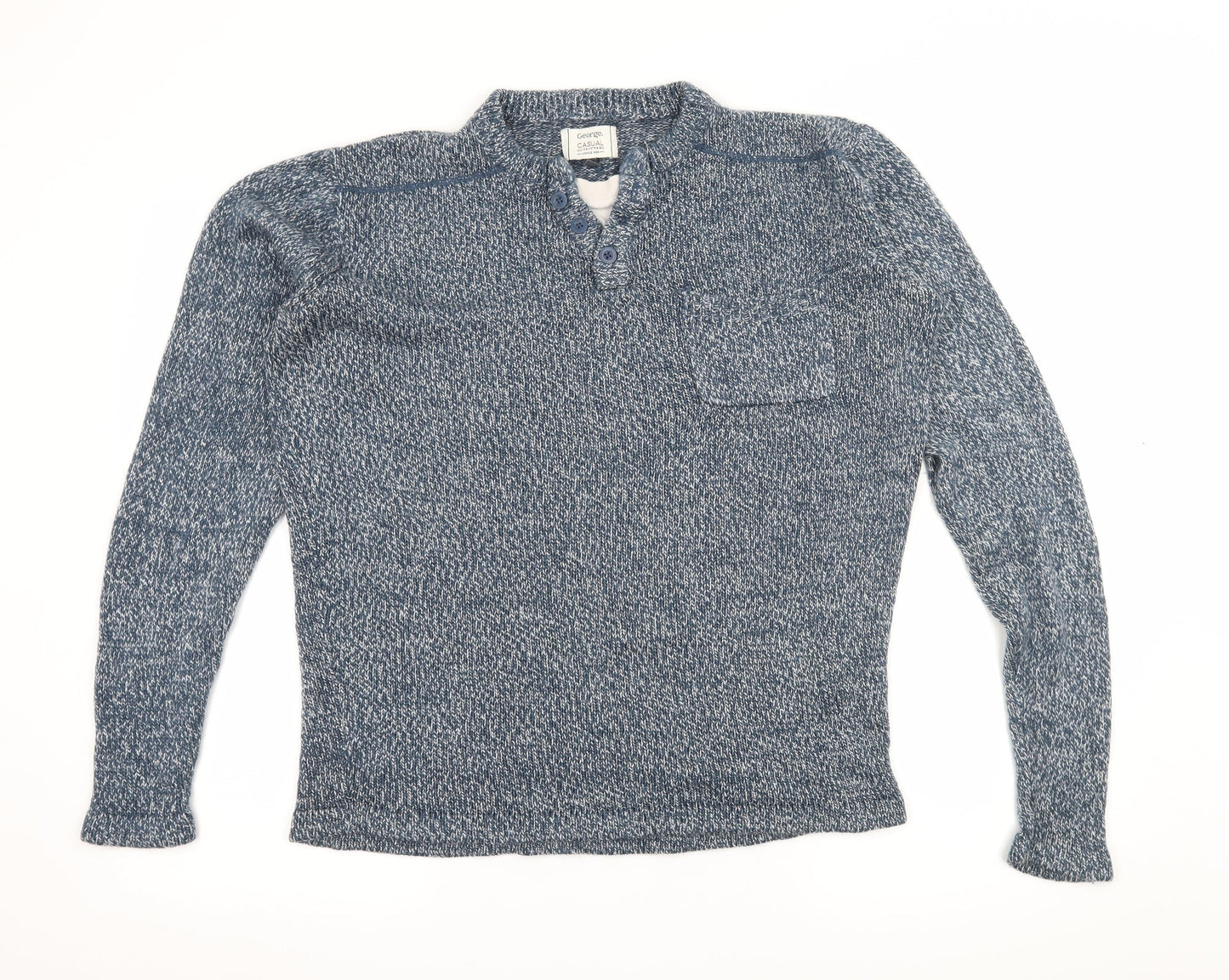 George Mens Blue  Knit Pullover Jumper Size M