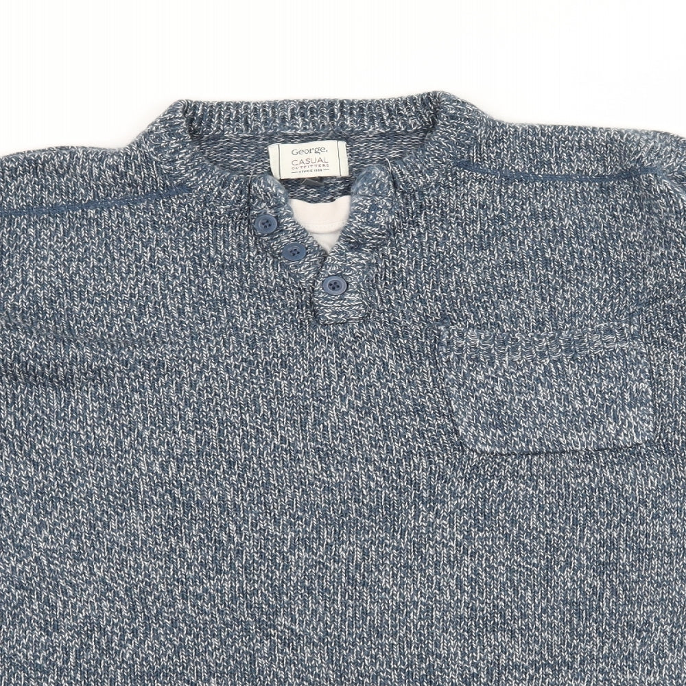 George Mens Blue  Knit Pullover Jumper Size M