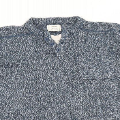 George Mens Blue  Knit Pullover Jumper Size M