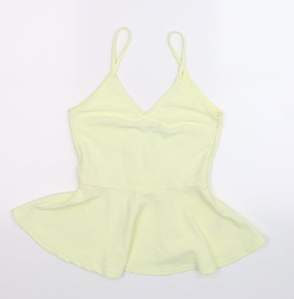 Womens UK Size S Divided Yellow Basic Tank
