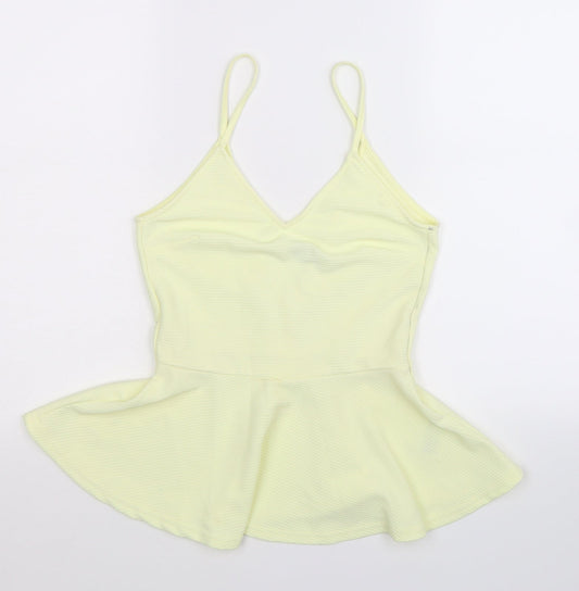 Womens UK Size S Divided Yellow Basic Tank