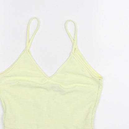 Womens UK Size S Divided Yellow Basic Tank