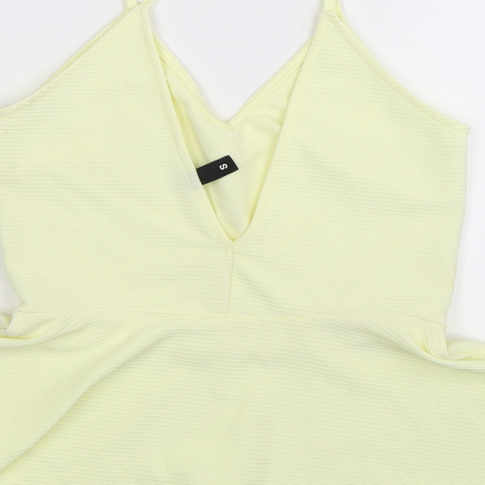 Womens UK Size S Divided Yellow Basic Tank