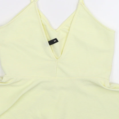 Womens UK Size S Divided Yellow Basic Tank